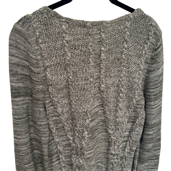 Neiman Marcus Green Ivory Tight Knit Long Sleeve Chucky Pleated Sweater Size M - Picture 5 of 10